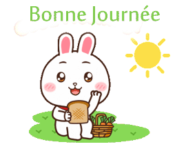 Gifs animés bonne journée lapin